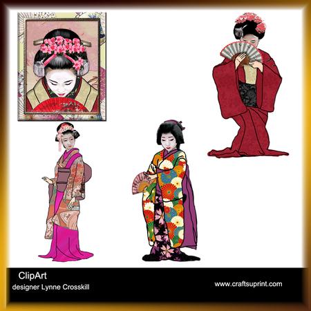 450x450 Japanese Geisha Clipart