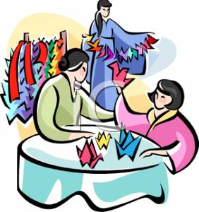 282x300 Japanese Women Folding Origami