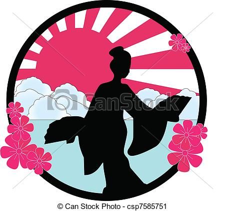 450x421 Guisha Line Art , Stock Clip Art Symbool, Stock Clipart Symbolen