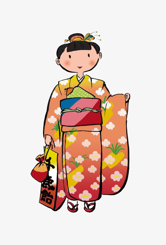 564x830 Japanese Cartoon Girl, Japanese Girl, Kimono, Splendid Attire Png
