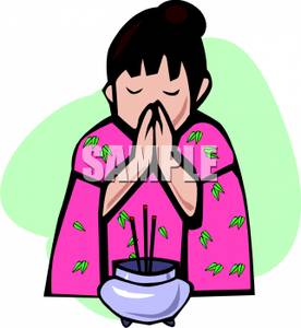 276x300 Japanese Girl Praying Before A Meal