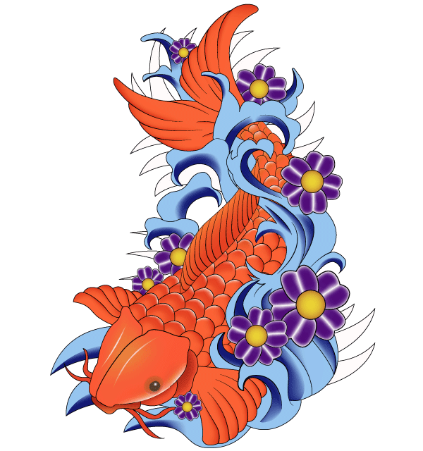 600x640 Free Japanese Koi Fish Vector Art 123freevectors
