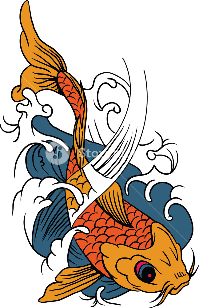 647x1000 Vector Koi Fish Royalty Free Stock Image