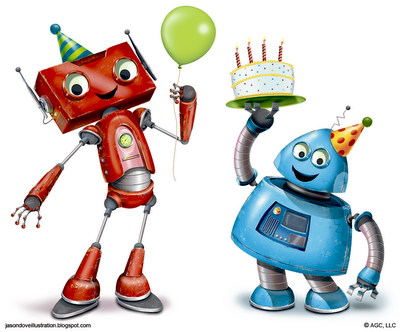 400x332 More Jason Dove Bots Happy Birthday, Robot