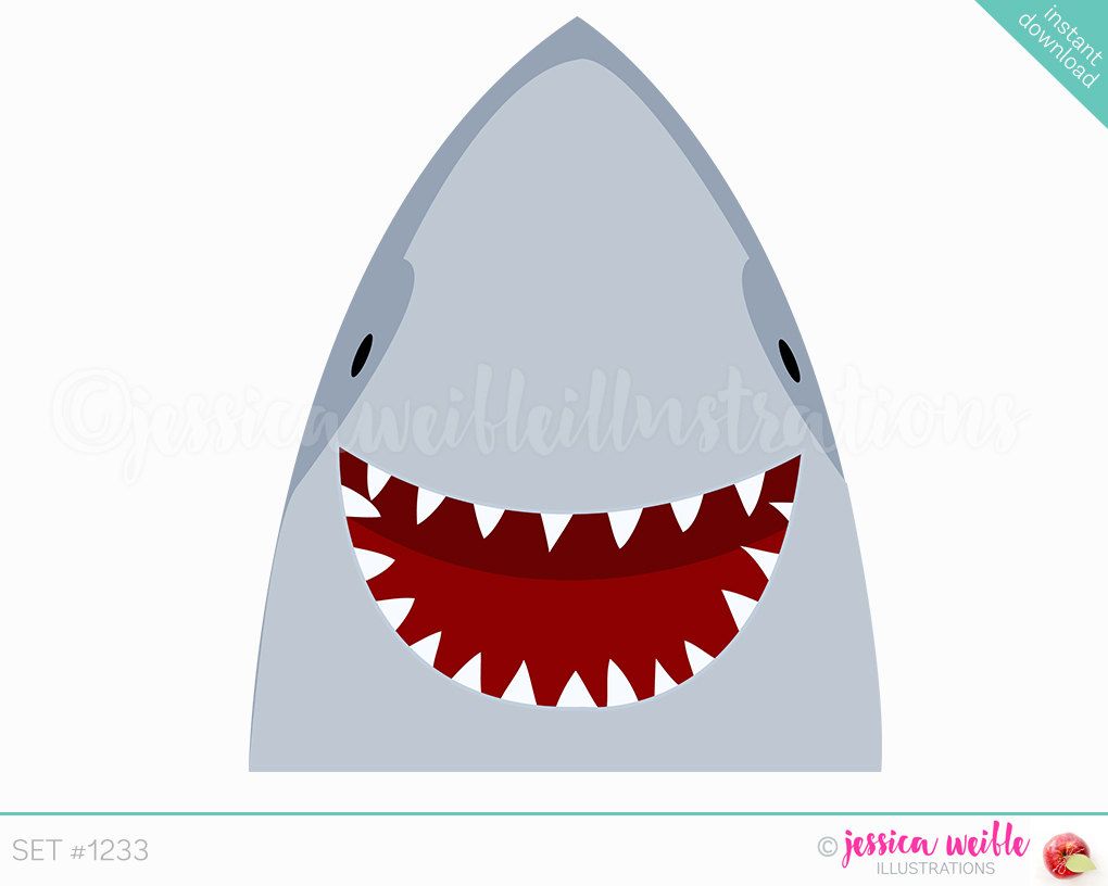 1020x816 Instant Download Happy Shark Cute Digital Clipart, Smiling Shark