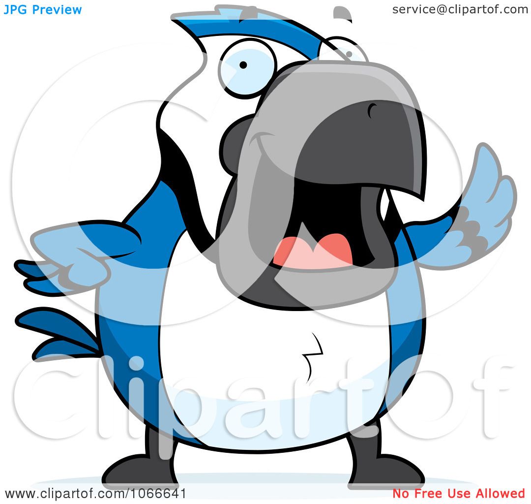 1080x1024 Clipart Pudgy Blue Jay Waving