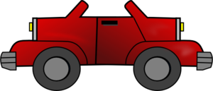 300x129 Two Way Red Jeep Clip Art