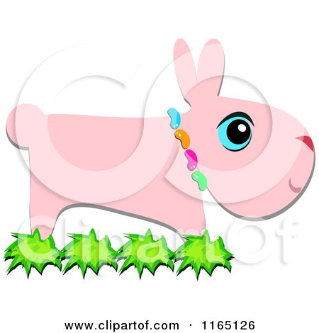 450x470 Clipart Pink Easter Bunny And Colorful Jelly Bean Frame