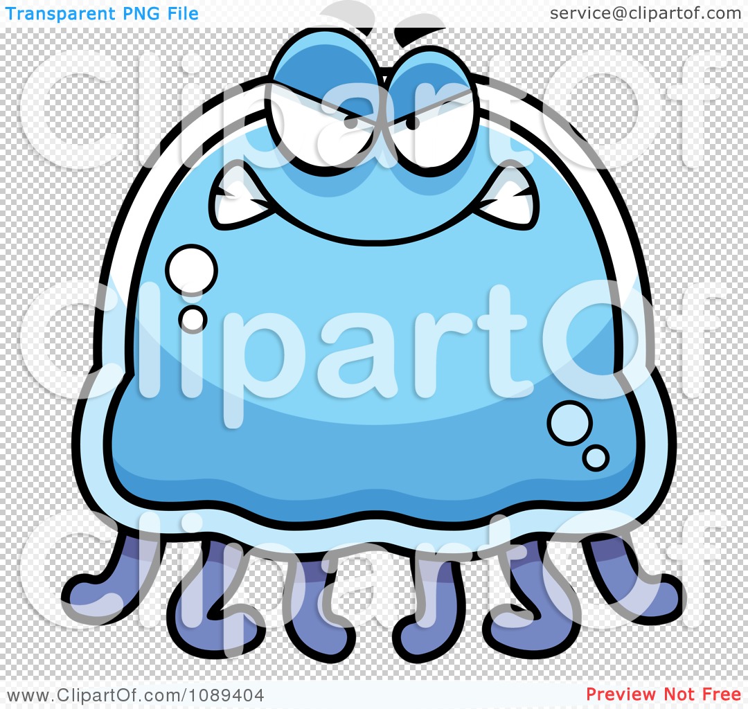 1080x1024 Clipart Mad Blue Jellyfish