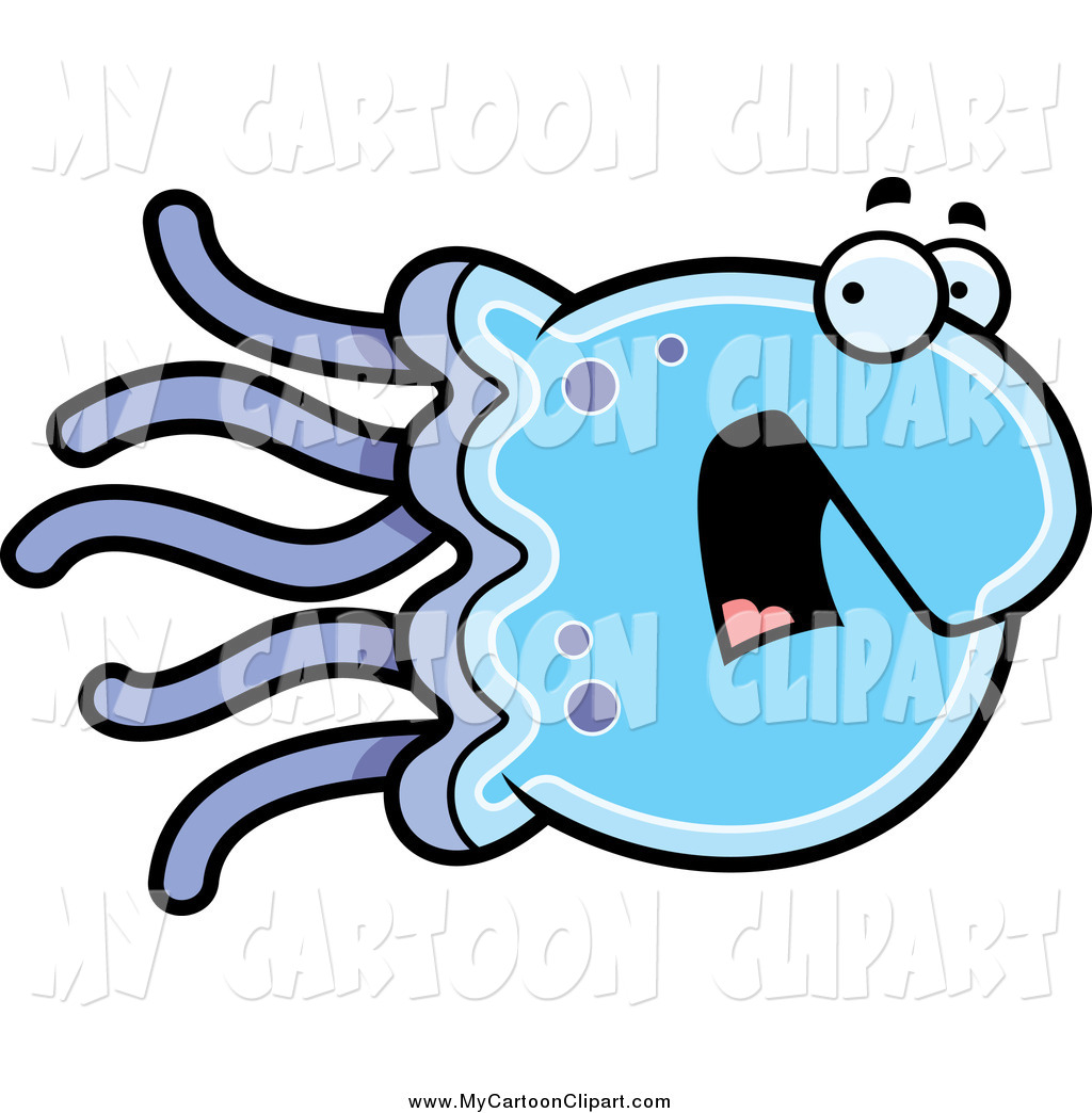 1024x1044 Clip Art Of A Scared Blue Jellyfish Swimming Away By Cory Thoman