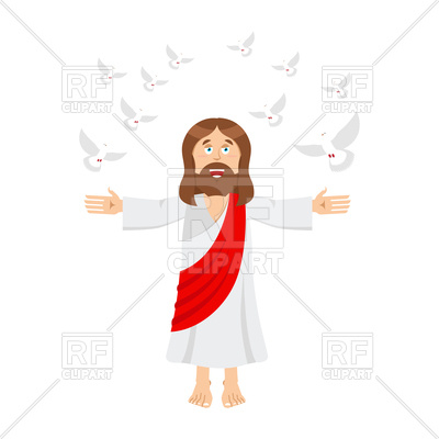 400x400 Jesus Christ And Dove Royalty Free Vector Clip Art Image