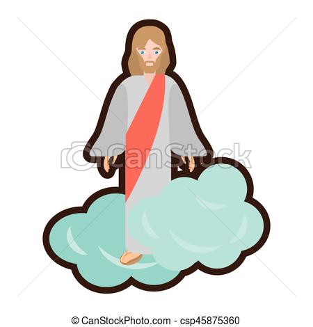 450x470 Jesus Christ Christianity Image Line Vector Illustration Eps