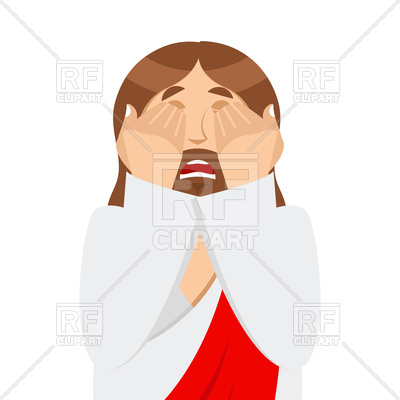 400x400 Jesus Is Facepalm Gesture Royalty Free Vector Clip Art Image