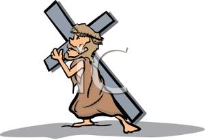 300x204 Royalty Free Clipart Image Jesus Carrying The Cross