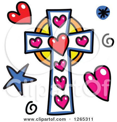 450x470 Clipart Of A Stained Glass Design Of Jesus Christ On The Cross