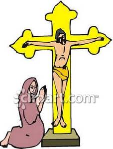 227x300 A Woman Praying By The Base Of Jesus Christ On His Cross