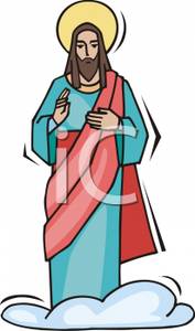 177x300 Jesus Standing On A Cloud Clip Art Image