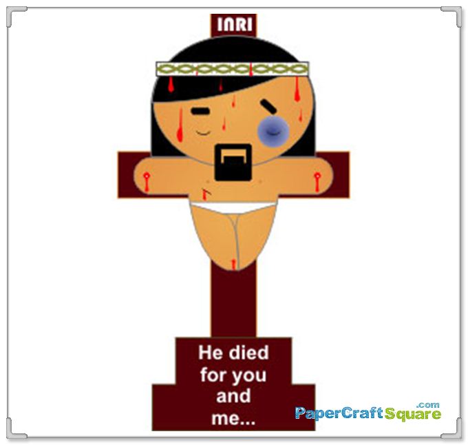 680x646 Crucifixion Of Jesus Papercraft (Easter)