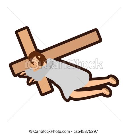 450x470 Jesus Christ Second Falls Line Vector Illustration Eps 10 Eps