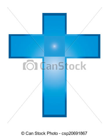 375x470 The Vector Of Isolated Blue Jesus Cross. Clip Art Vector