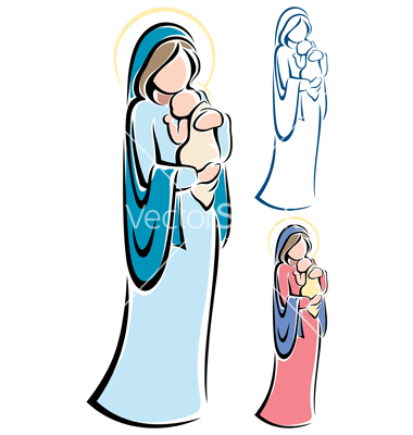 380x400 Clipart Mary And Baby Jesus