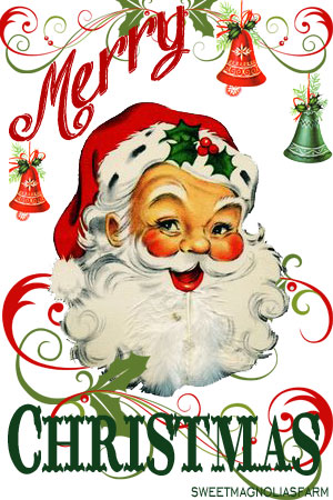 300x450 Sweet Magnolias Farm Merry Christmas Santa Clip Art Image ~ Free