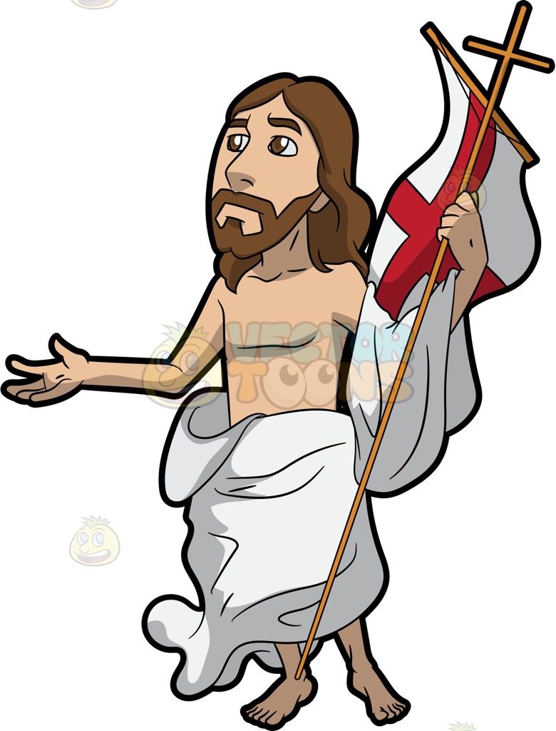 780x1024 Resurrected Jesus Cartoon Clipart Vector Toons