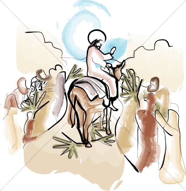 595x612 Clipart For Jesus On Palm Sunday