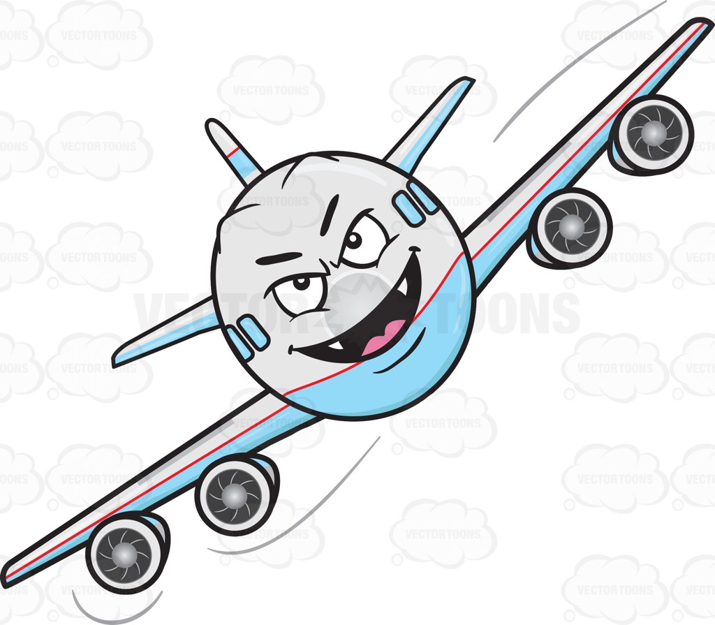 1024x895 Mischievous Look On Flying Jumbo Jet Plane With Fangs Emoji