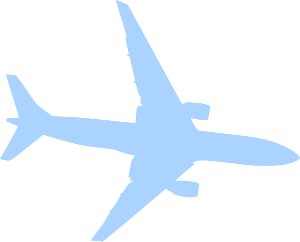 600x485 Airplane Blue Clip Art