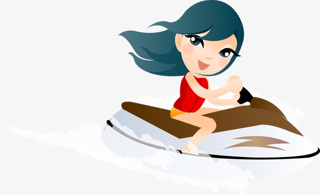 650x396 Jet Skis Cartoon Girl, Cartoon, Lovely, Clip Art Png Image