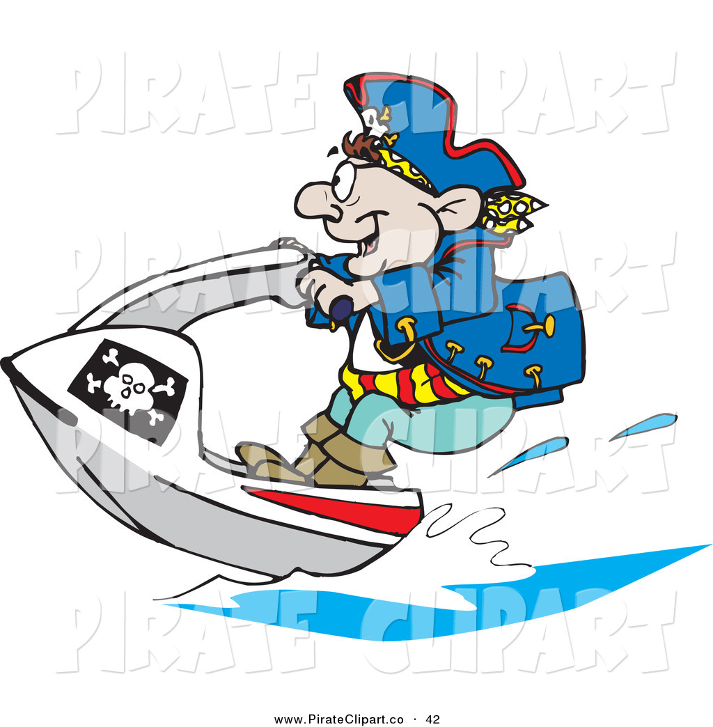 1024x1044 Vector Clip Art Of A Pirate Guy Jet Skiing To The Left By Dennis