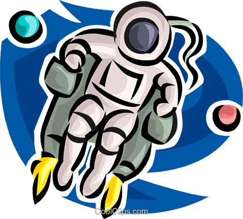 480x432 Astronaut With Jet Pack Royalty Free Vector Clip Art Illustration
