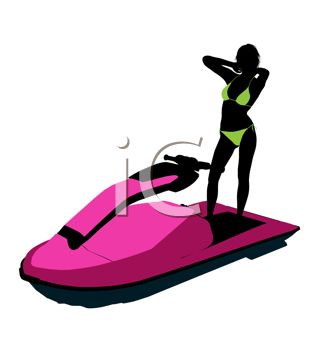 318x350 Swimsuit Model Silhouette On A Jet Ski