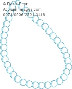 243x300 Clip Art Illustration Of A Blue Pearl Necklace