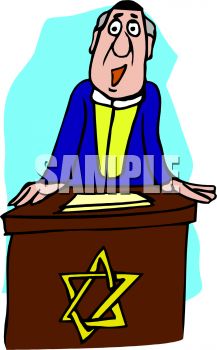 217x350 Cartoon Of A Rabbi Giving A Sermon
