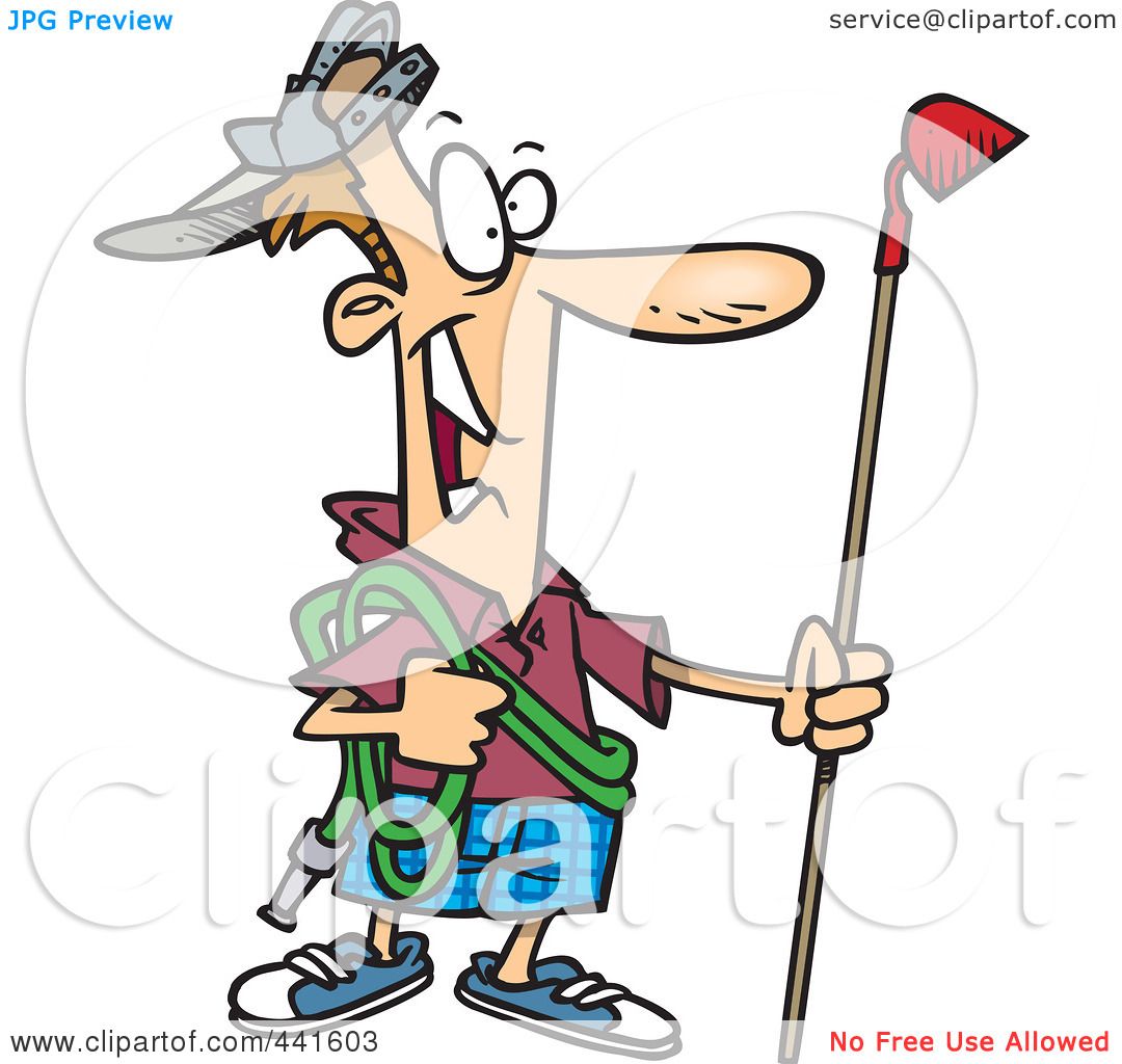 1080x1024 Royalty Free (Rf) Clip Art Illustration Of A Cartoon Man Ready