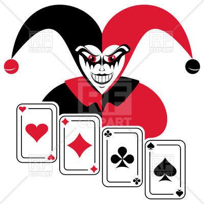 400x400 Joker With Cards Royalty Free Vector Clip Art Image