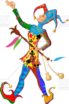 266x400 Jolly Joker (Jester) In Colorful Singing Silly Clothes On White