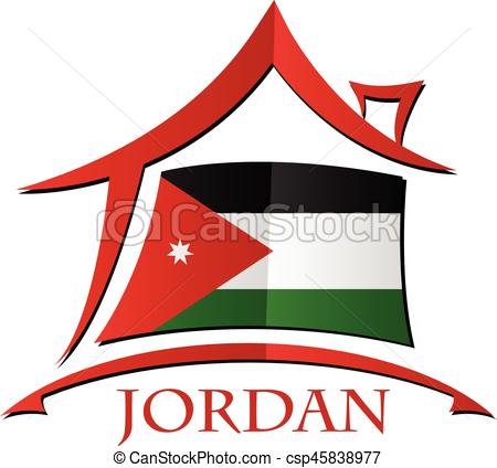 450x424 House Icon Made From The Flag Of Jordan Vectors Illustration