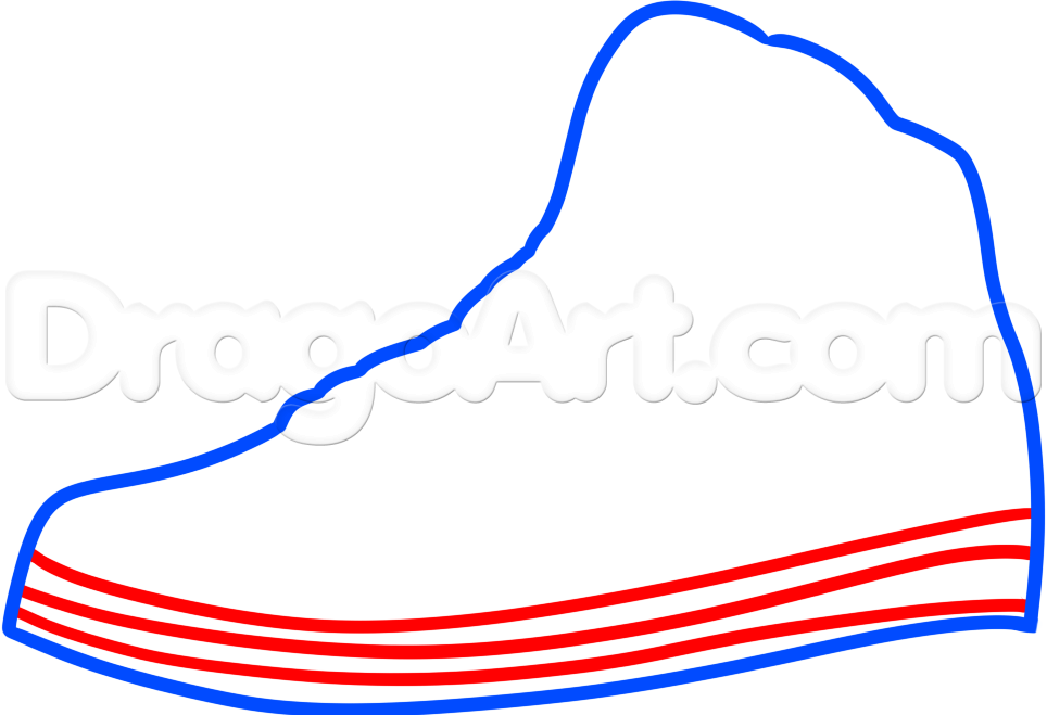 964x659 Collection Of Jordan Shoes Drawing Easy High Quality, Free