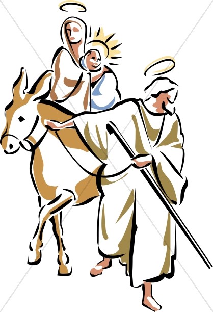 418x612 Holy Family Rides Away Jesus Clipart