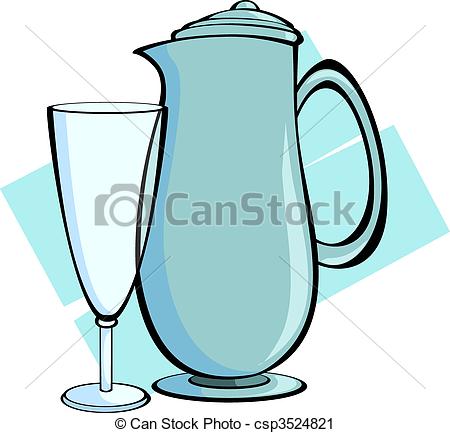 450x433 Jug And Glass Illustration Of Jug And Glass With Blue Clipart