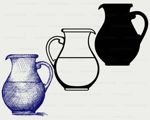 570x456 Pitcher Svgdrink Clipartjug Svgpitcher Silhouettepitcher