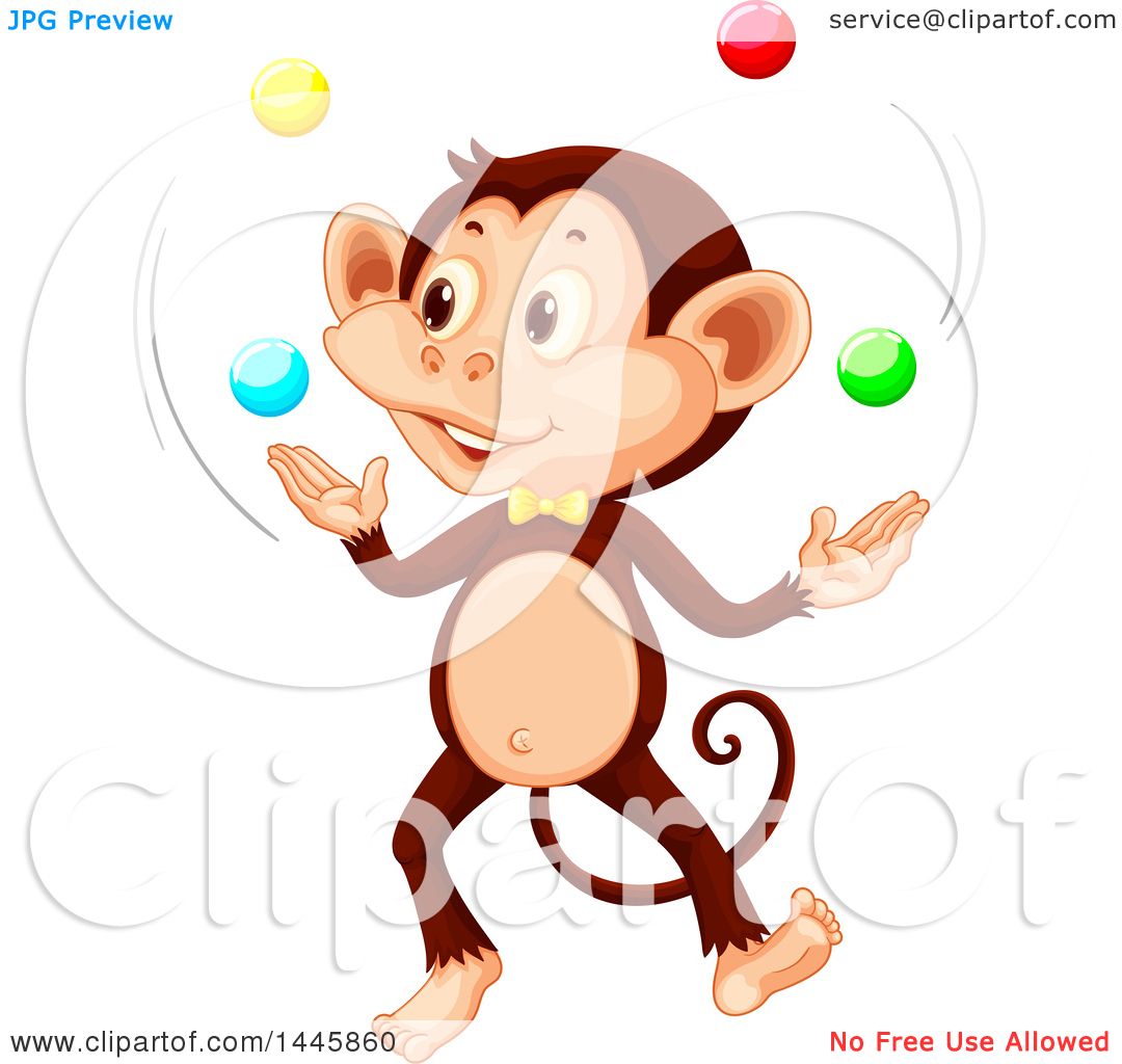 1080x1024 Clipart Of A Perfoming Monkey Juggling Balls
