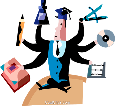 480x441 Juggling And Multitasking Royalty Free Vector Clip Art