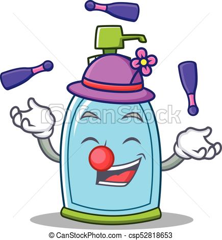 435x470 Juggling Liquid Soap Character Cartoon Vector Illustration Clipart