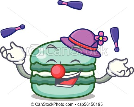 450x362 Juggling Macaron Character Cartoon Style Vector Illustration Eps