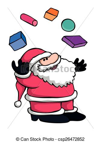 335x470 Juggling Santa. A Cartoon Of Father Christmas Juggling Clipart