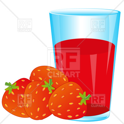 400x400 Glass Of Juice And Strawberries On White Background Royalty Free